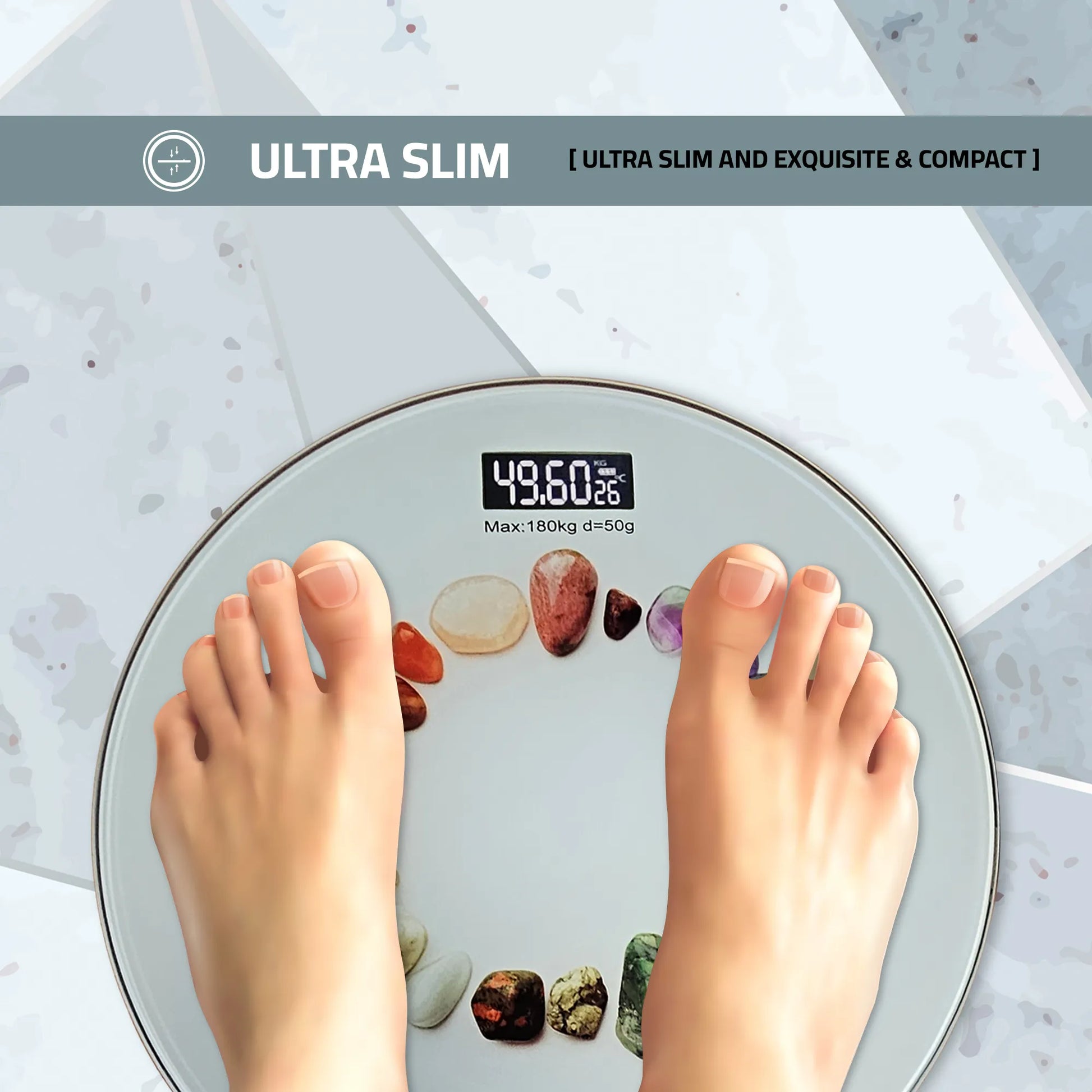 Smart digital bathroom scale for body weight