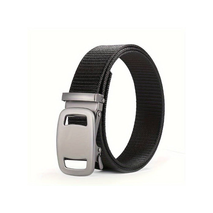 Nylon Belt with Automatic Slide Buckle – 6 Colours, 120 cm, Unisex - Black, Single