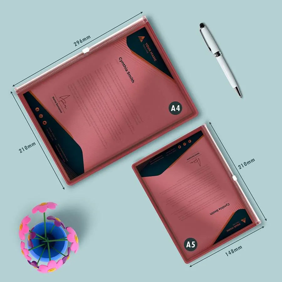 Portable Plastic Zipper Storage File Document