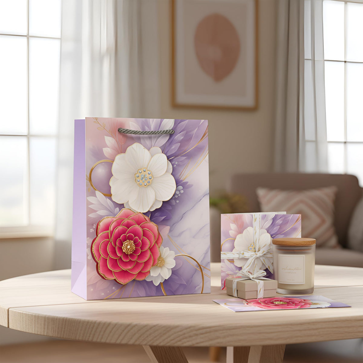 Small Floral Gift Bags with Handles – Pack of 12, 4 Designs, 18 x 23.5 cm - photo 7