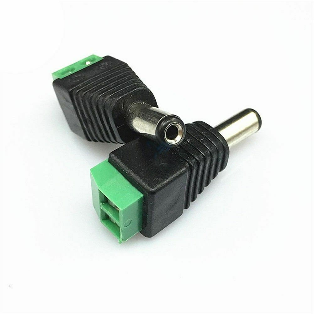 12V DC Power Jack Connectors – Male & Female - Male, Pack of 3