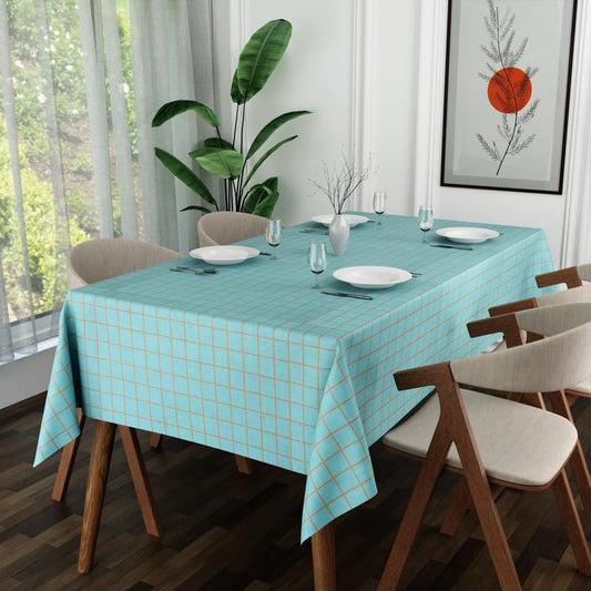 Blue Check Tablecloth – 137 x 183 cm Rectangle, Wipe-Clean Polyester - photo 2