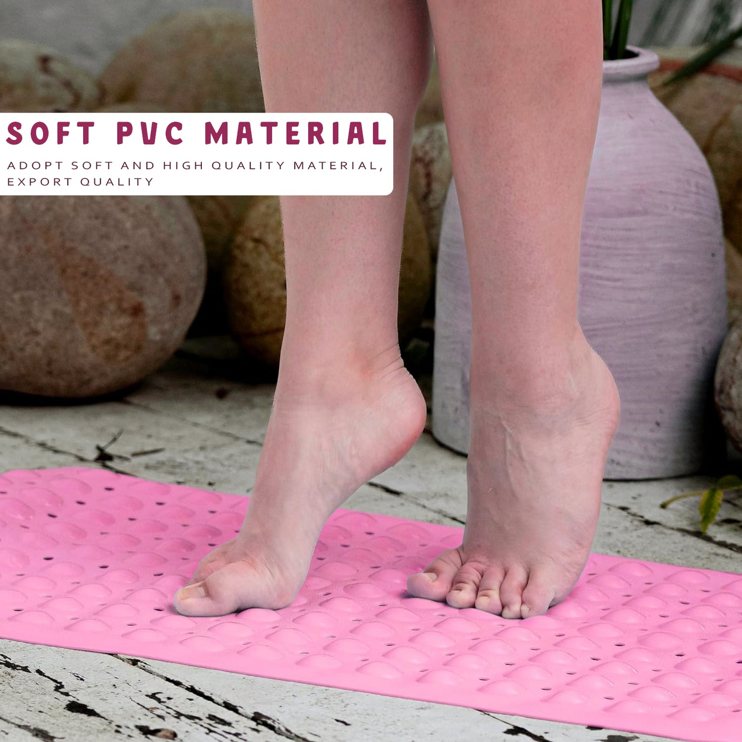 Non-Slip Shower Mat for Tub Soft Rubber Bath Mat with Drainage Holes ~1263
