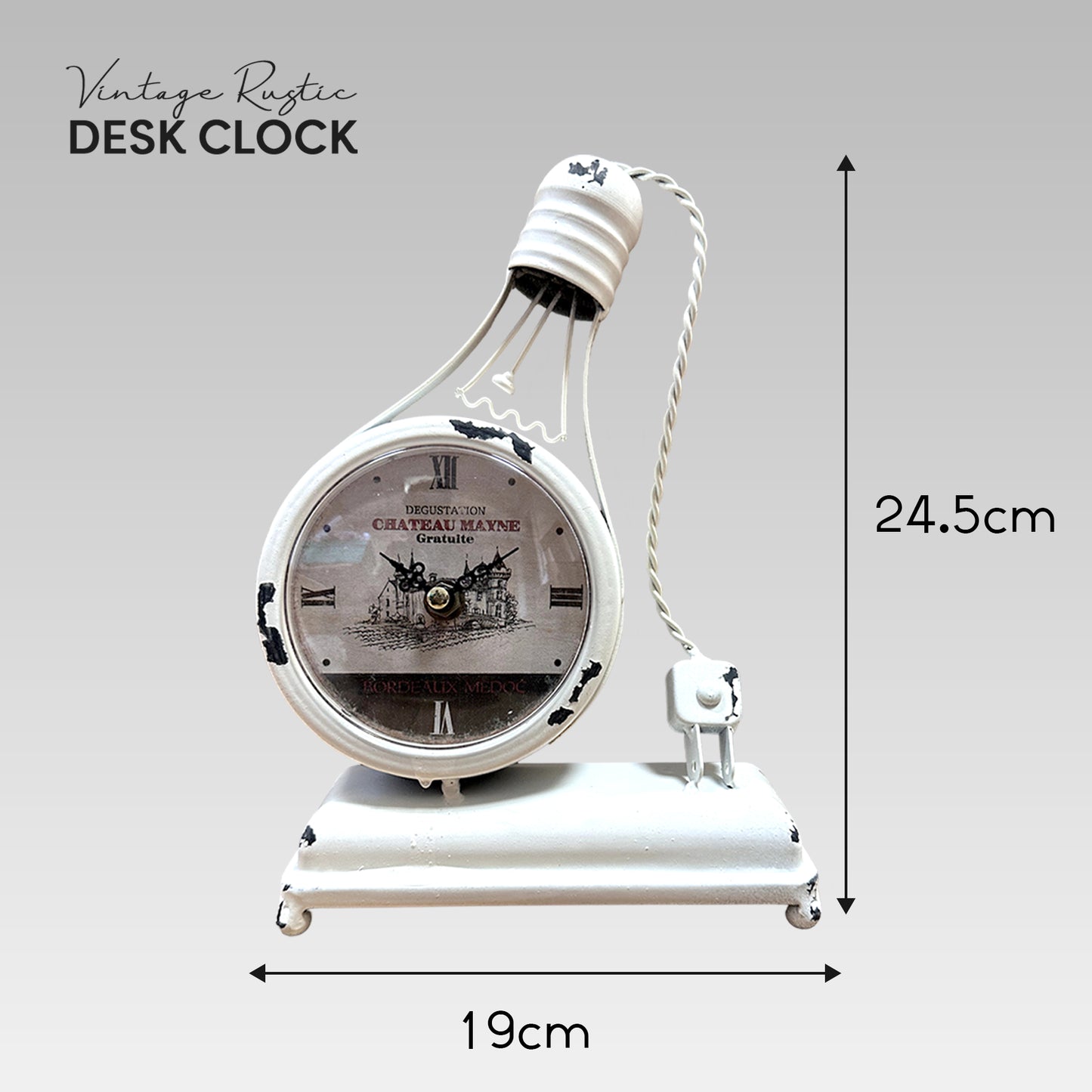 Handcraft Mantel Clock Light Bulb Creative Single-Sided Clock ~1254