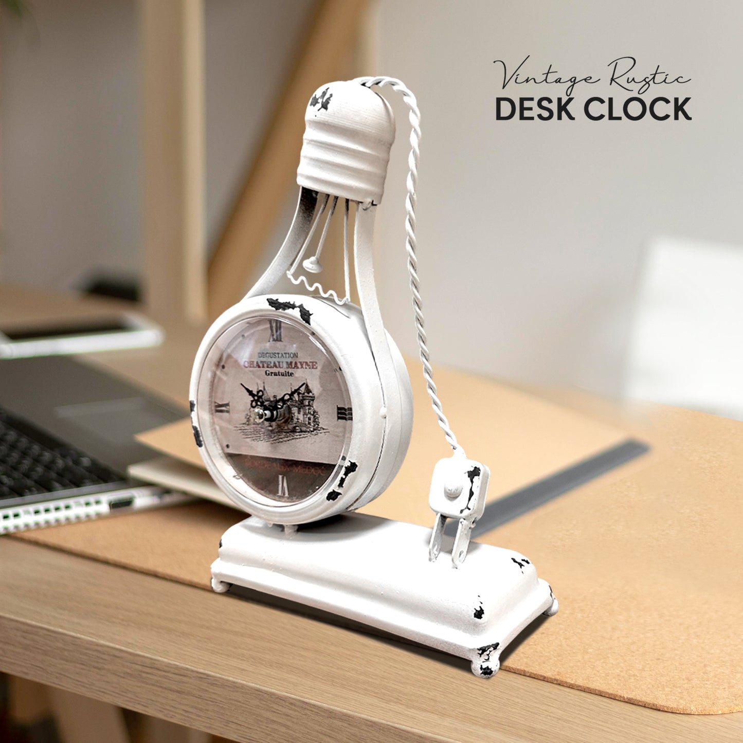 Handcraft Mantel Clock Light Bulb Creative Single-Sided Clock ~1254