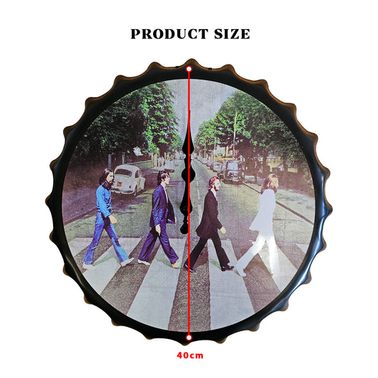 The Beatles Abbey Road Album Art Bottle Cap Handcraft Wall Clock ~1261