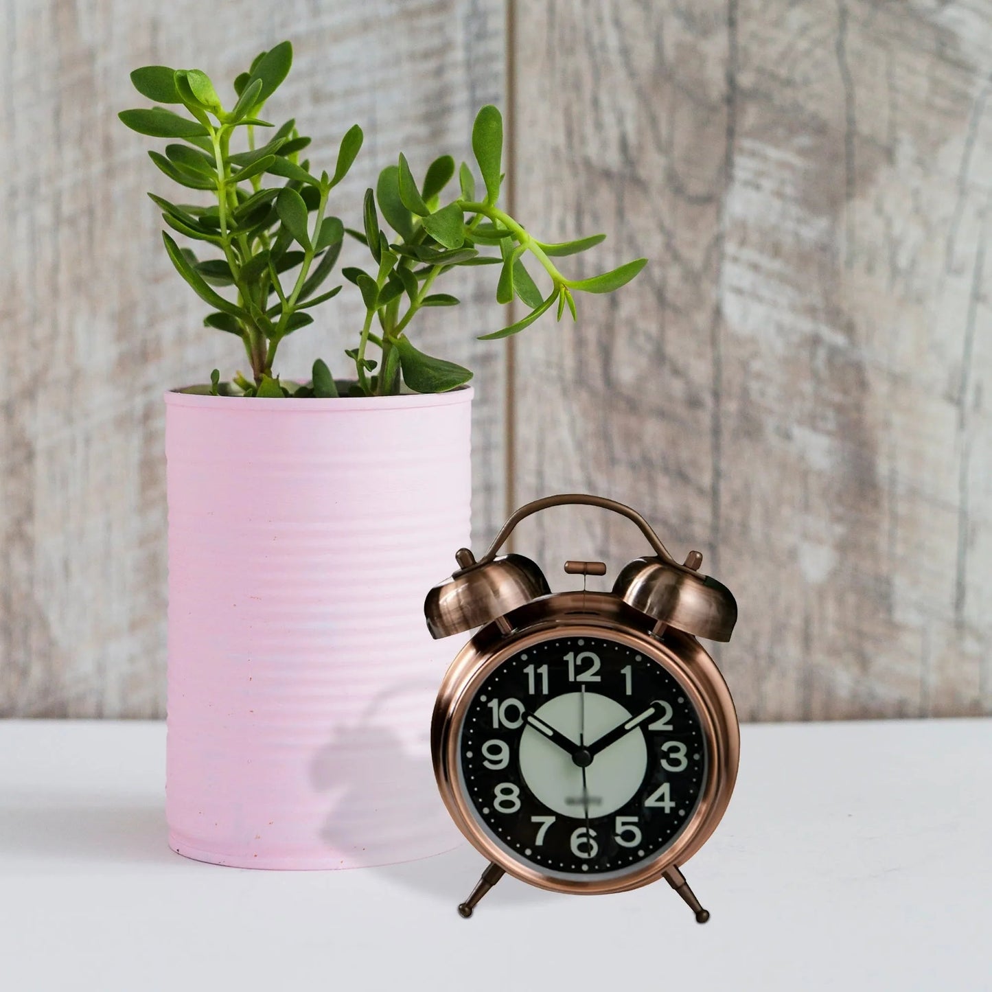 Dark Glow Twin Bell Battery Operated Bedside Clock ~1265