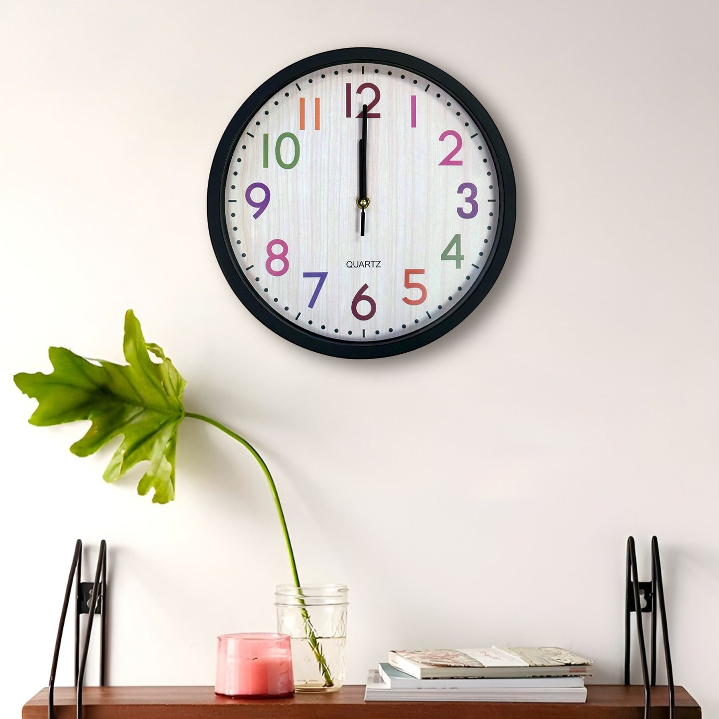 Colorful Kids Battery Operated Wall Silent Non-Ticking Number Quartz Clock~1267