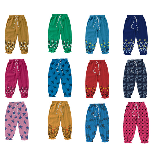 Kids Floral Print Flared bottoms Soft Cotton Pull-On  Bottom~1287