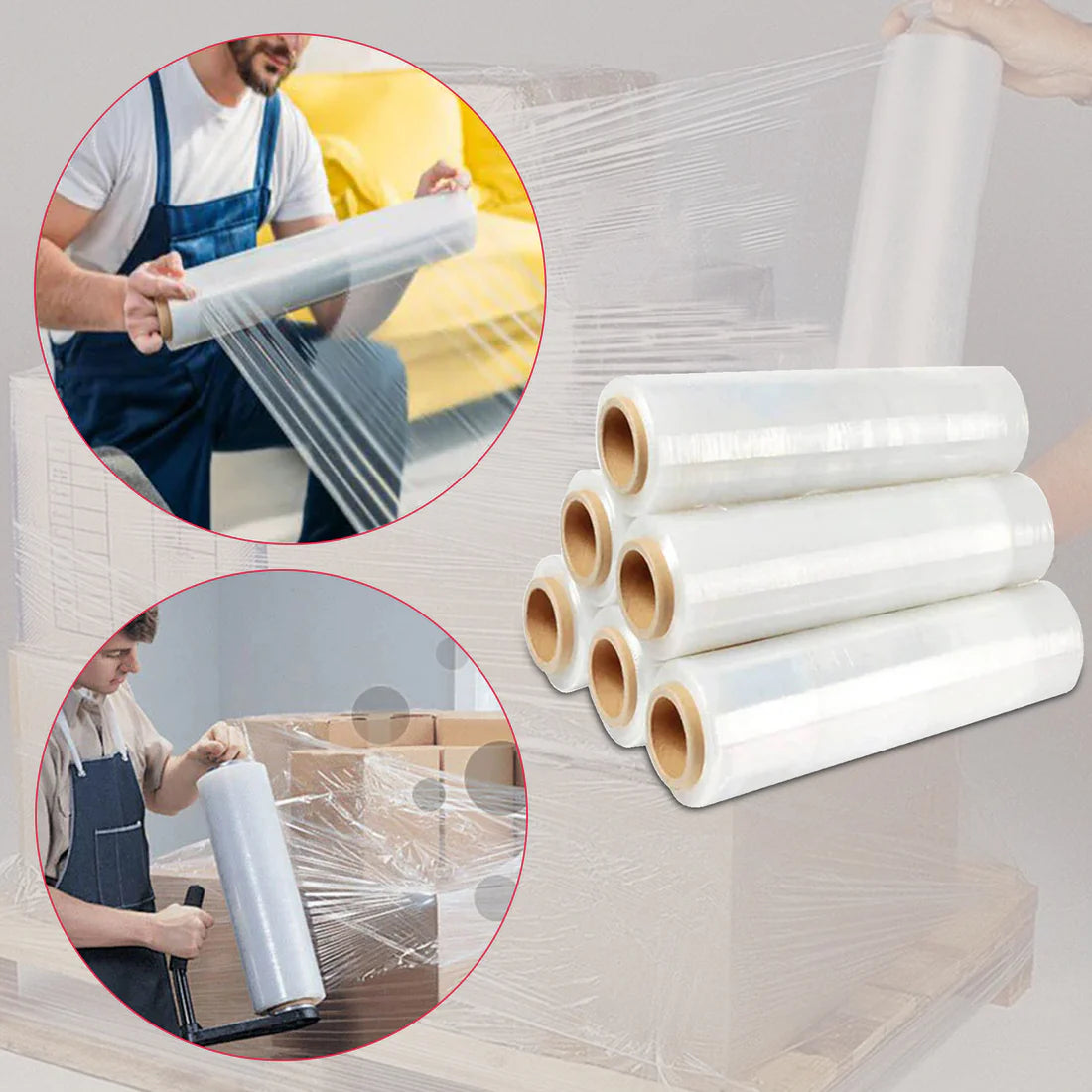 Durable Black/ Transparent Stretch Film Roll for Pallet Wrapping ~1111