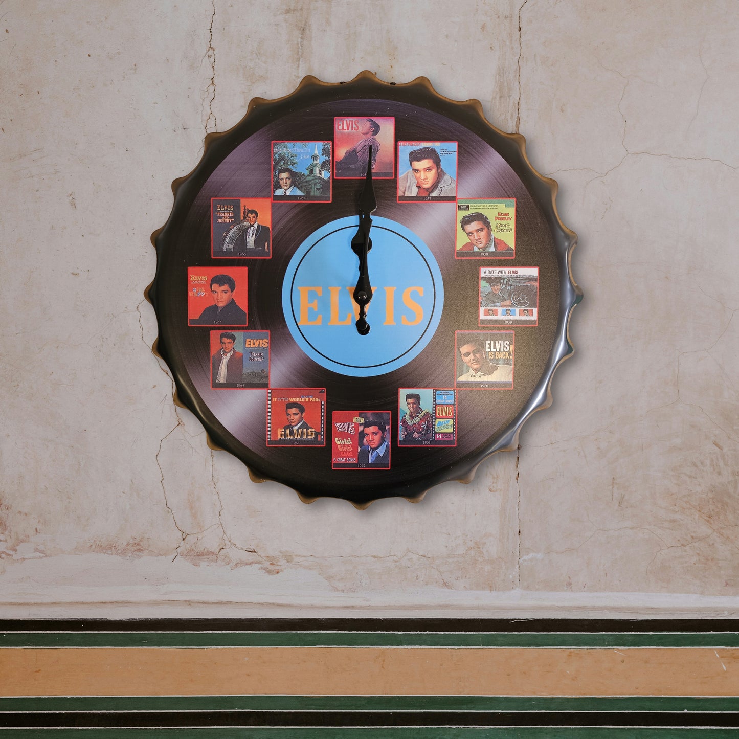 Vintage Handcraft Metal Beer Bottle Cap Design Wall Clock ~1260