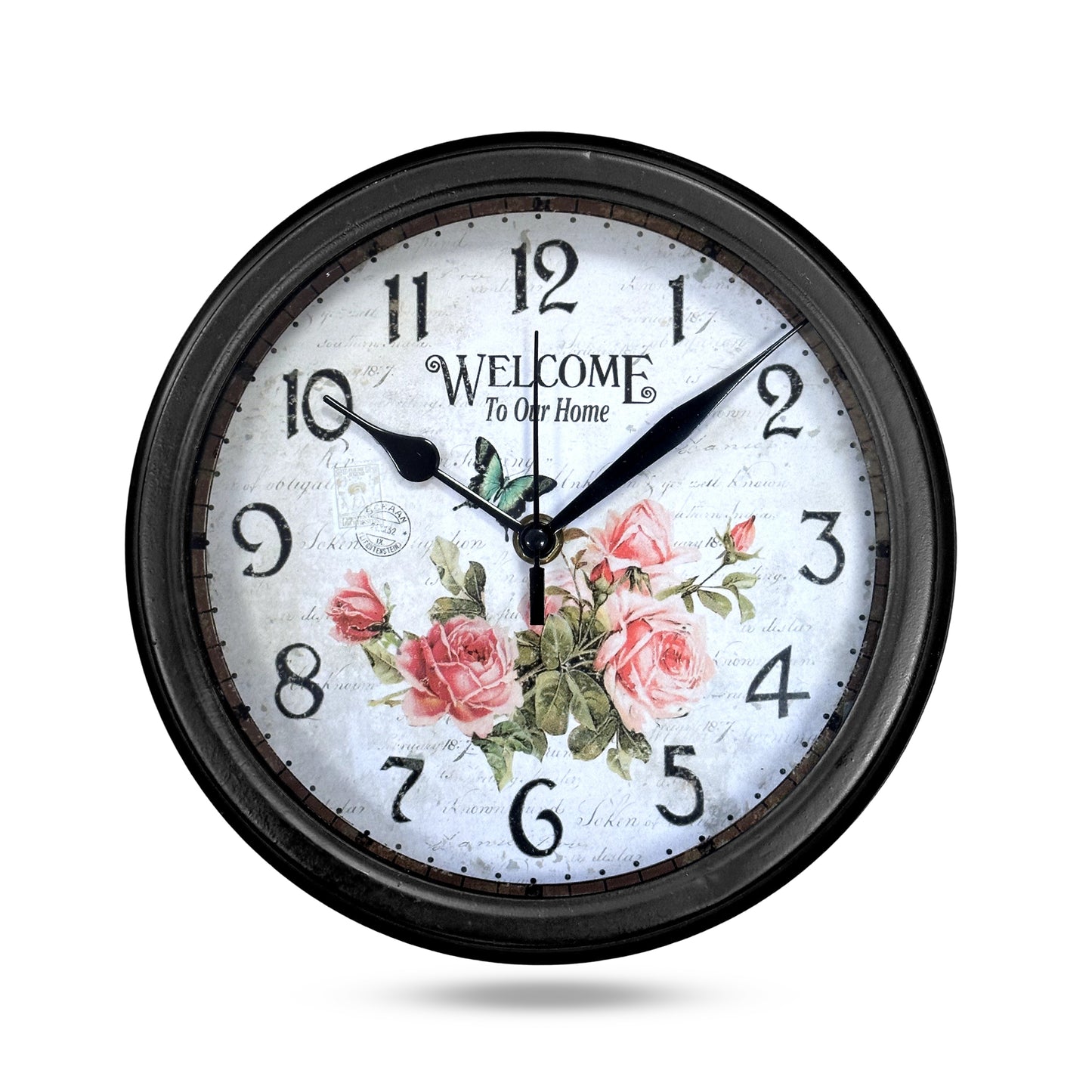 Shabby Chic Patchwork Vintage Wall Clock Silent Round Analog Clock~1259