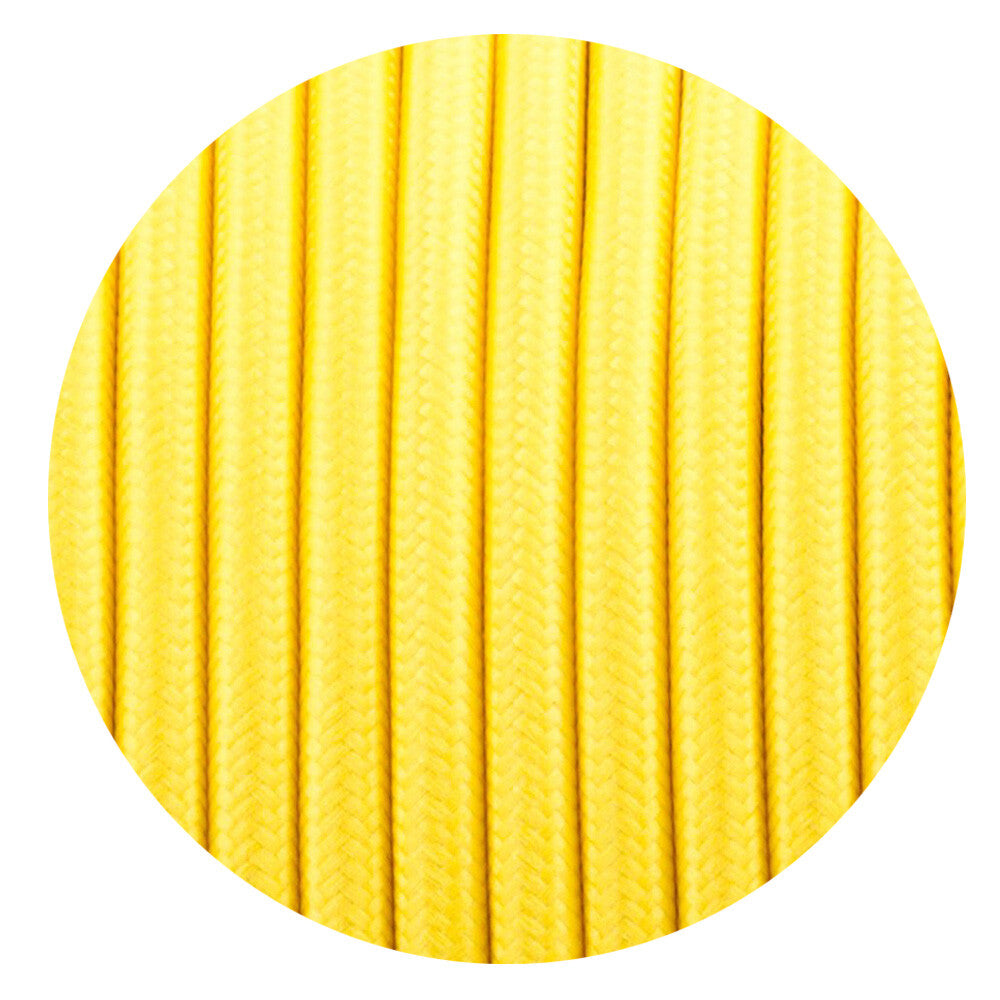 2 Core Round Fabric Cable 0.75mm – 1 m to 4 m - Yellow, 3 m