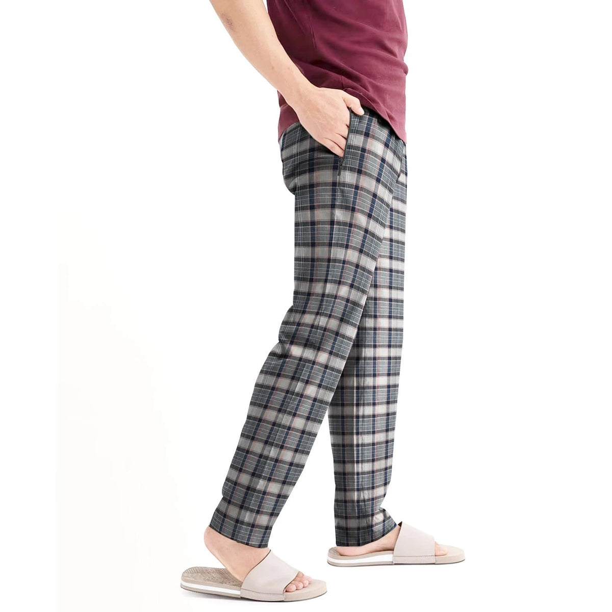 Men's Flannel Pyjama Bottoms, Pack of 2 – Orange & Navy and Grey Plaid, XL - photo 10