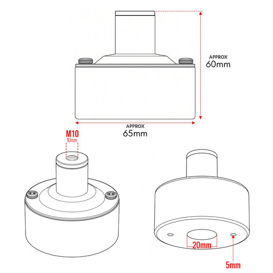 20mm Conduit Ceiling Rose Kit with Metal Back Box - photo 2