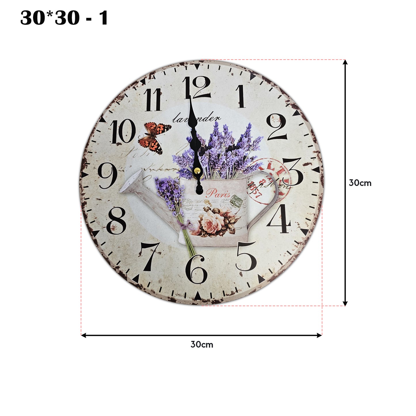 Vintage-Style Wooden Wall Clock: Decorative Art Clock for Interiors ~1152