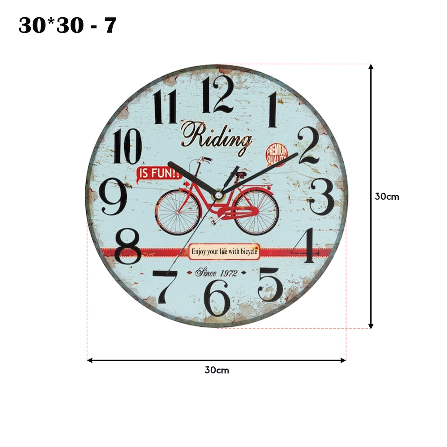 Vintage-Style Wooden Wall Clock: Decorative Art Clock for Interiors ~1152