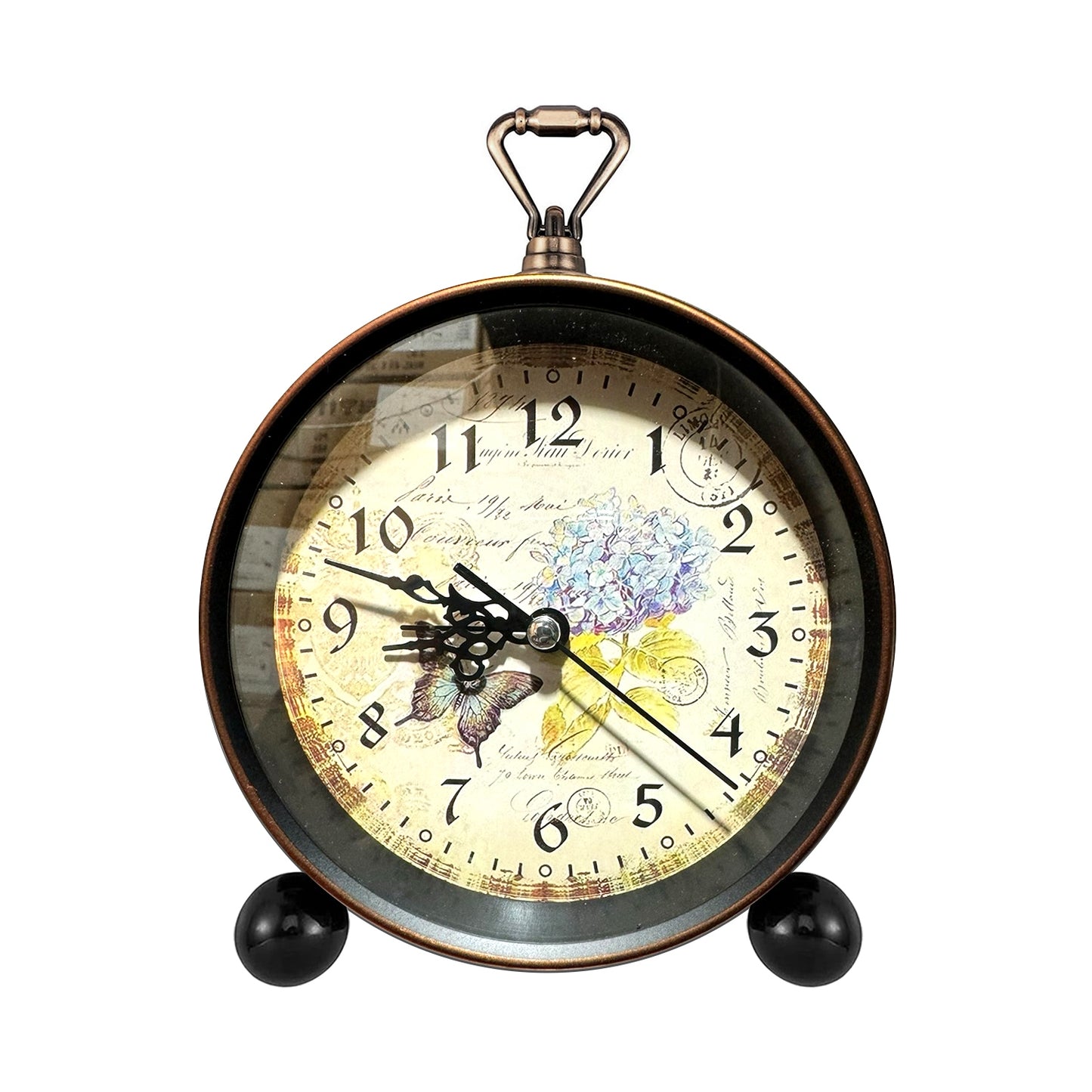 Classic Retro Table Clock Non-Ticking Analog Table Desk Alarm Clock~1247