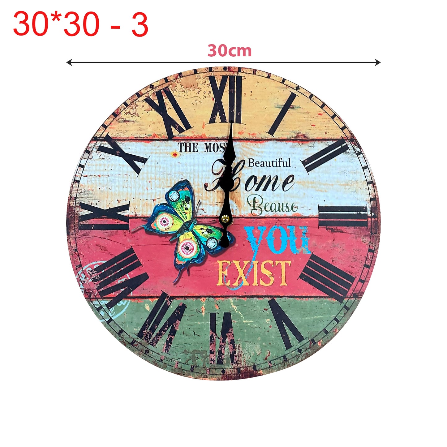 Vintage-Style Wooden Wall Clock: Decorative Art Clock for Interiors ~1152