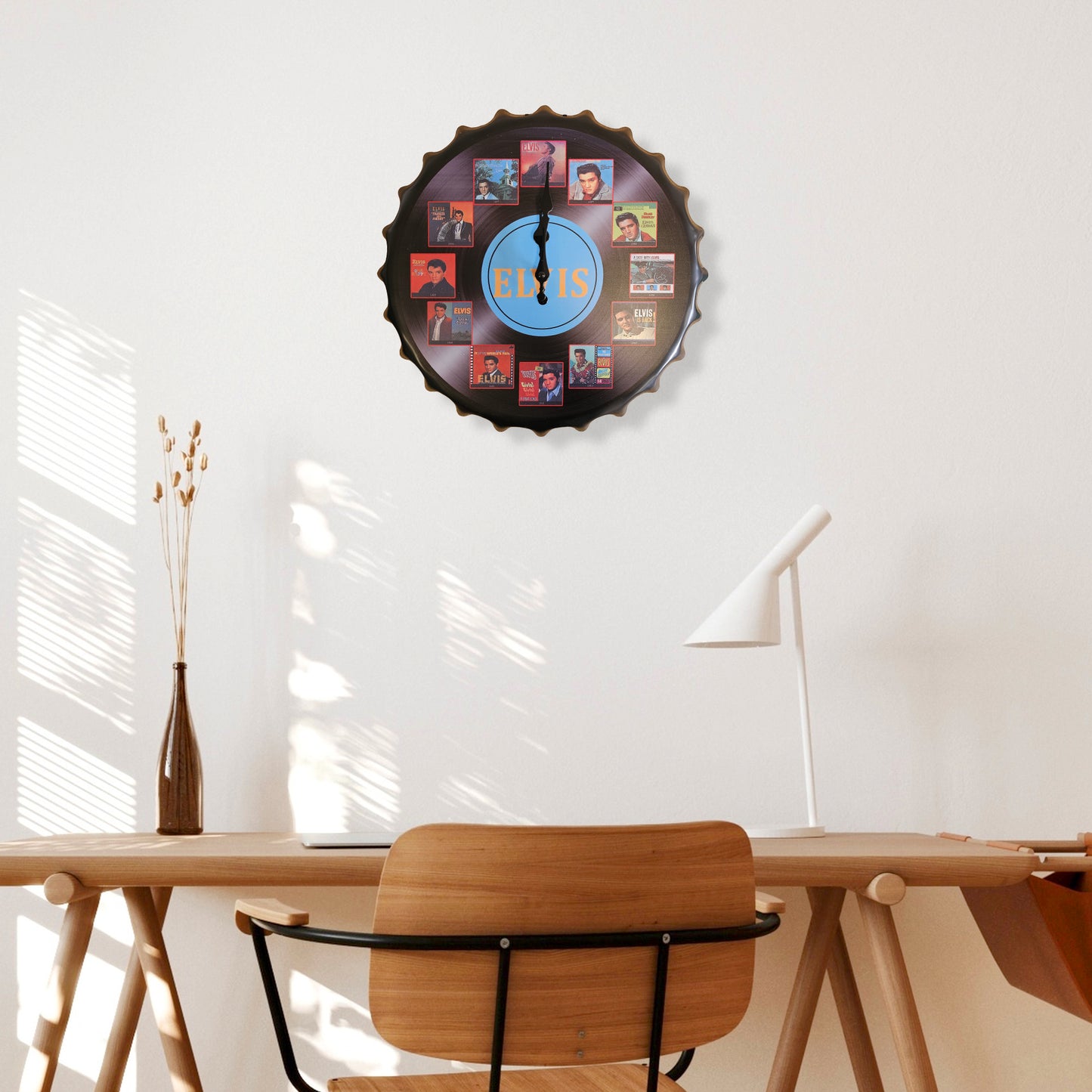 Vintage Handcraft Metal Beer Bottle Cap Design Wall Clock ~1260