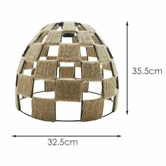Woven Hemp Dome Lamp Shade – 32.5 cm, Easy Fit with Reducer Ring - photo 2