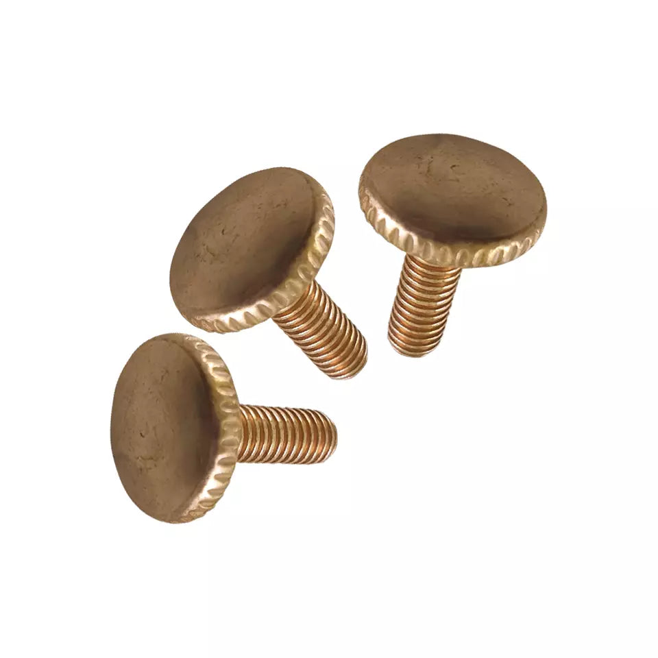 M4 Knurled Thumb Screws for Lamp Shade Rings, Pack of 3 – 4 Finishes - French Gold