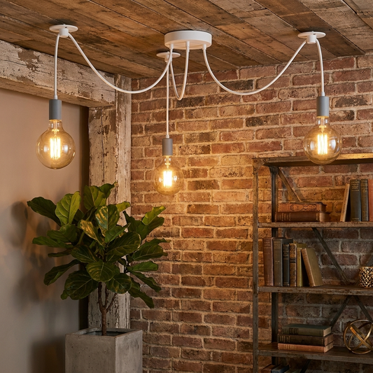 3-Way Spider Pendant Light – Adjustable Cables, E27, 6 Colours - photo 2