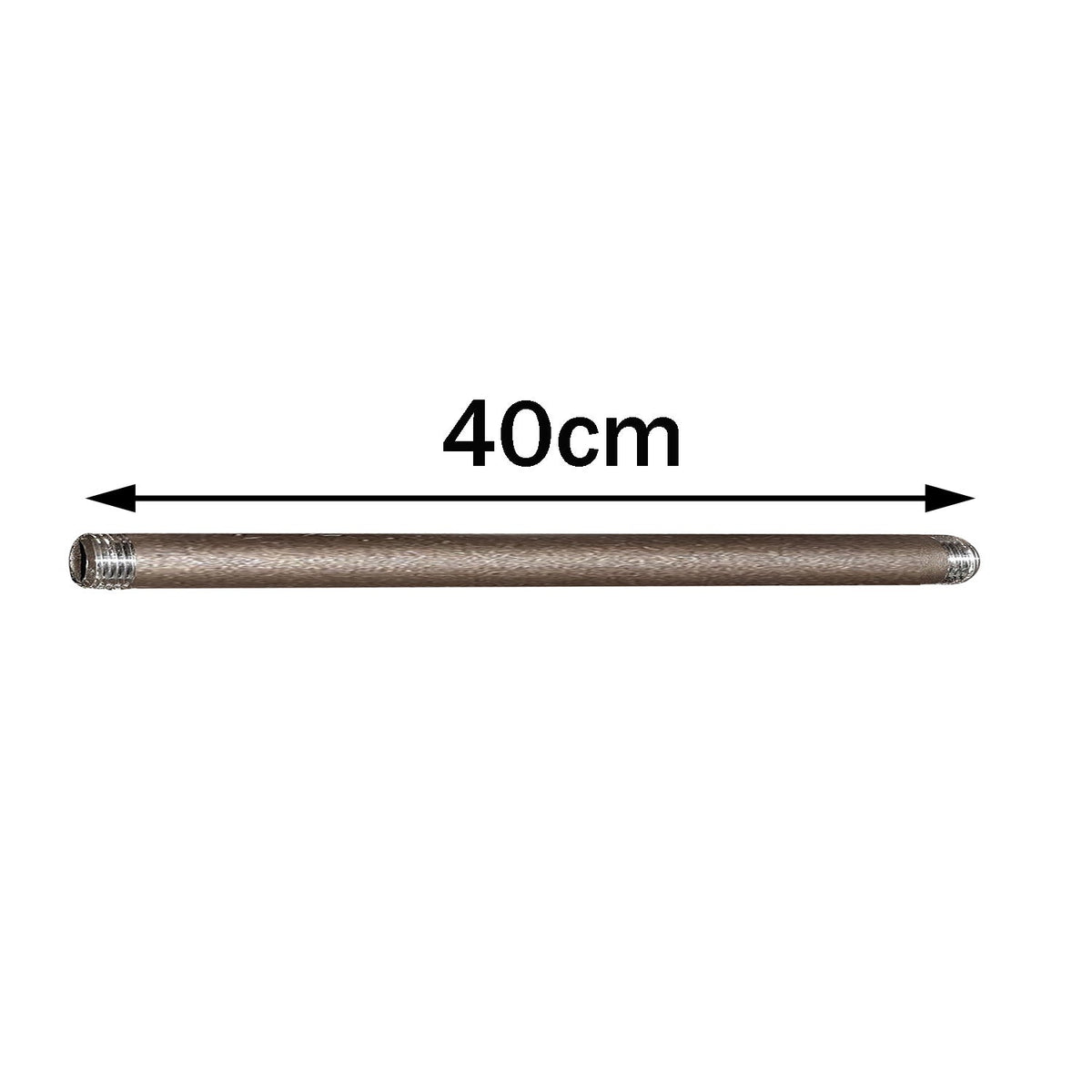 3/4 Inch BSP Raw Malleable Iron Threaded Pipe – 2.5 cm to 40 cm - 40 cm, Single