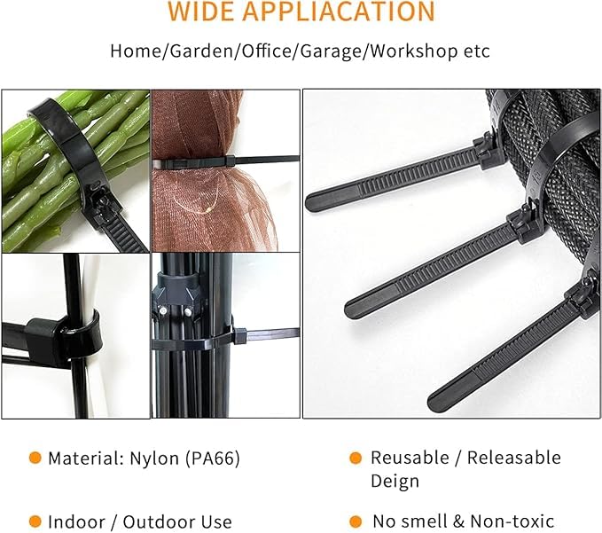 cable small black ties reusabl