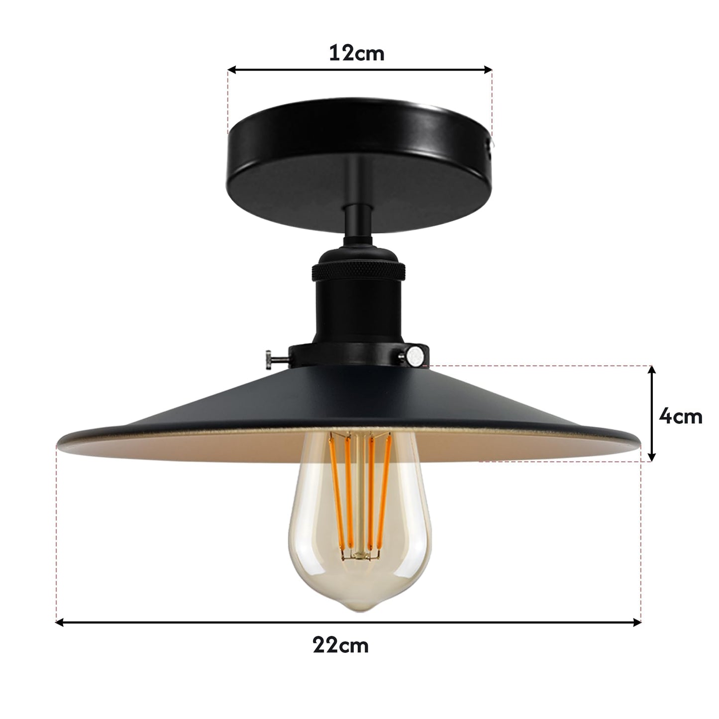 Modern Semi-Flush Mount Industrial Ceiling Light - 1336