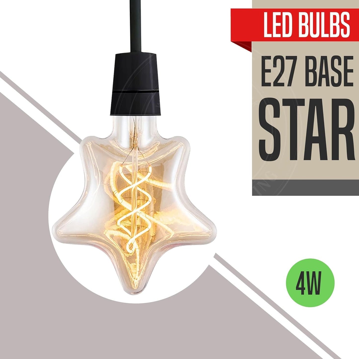 E27 LED Filament Bulb 4W Star Light Bulb Warm White ~1334
