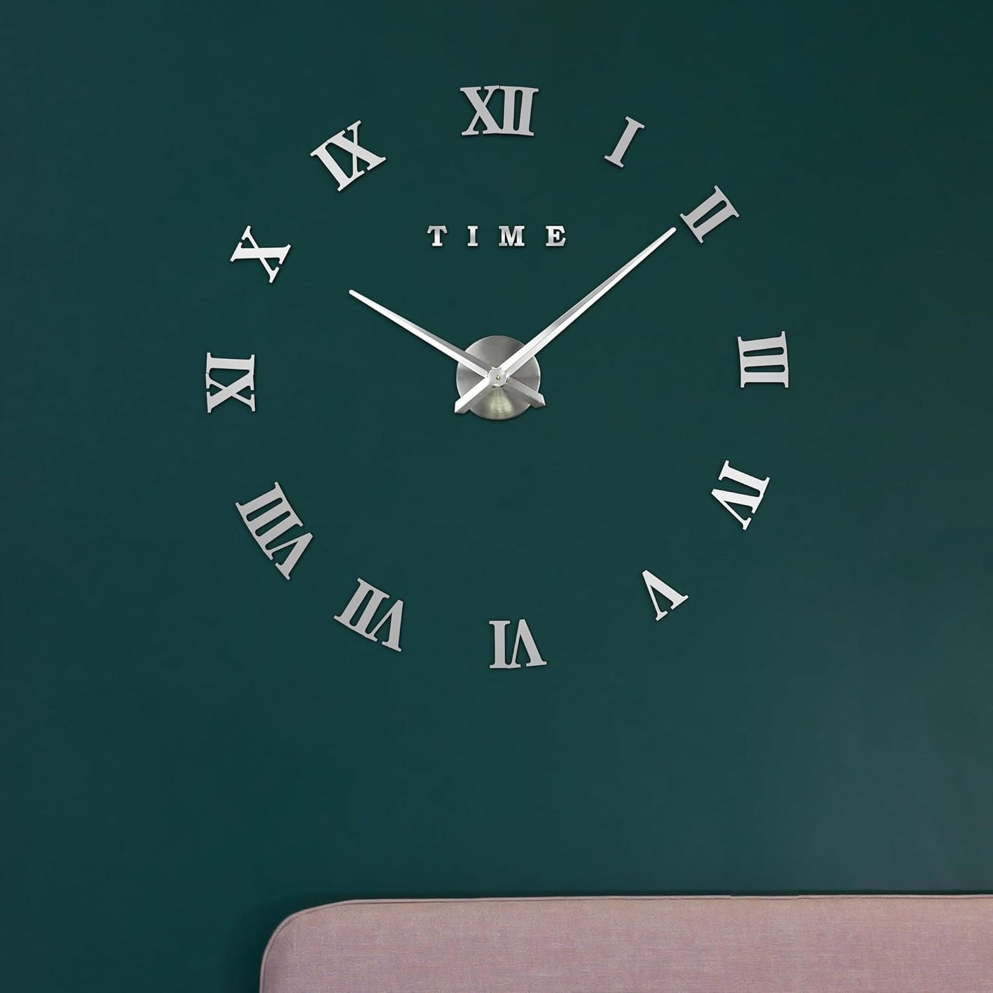 Luxury 3D Frameless Wall Clock with Roman Numerals Stickers ~1193