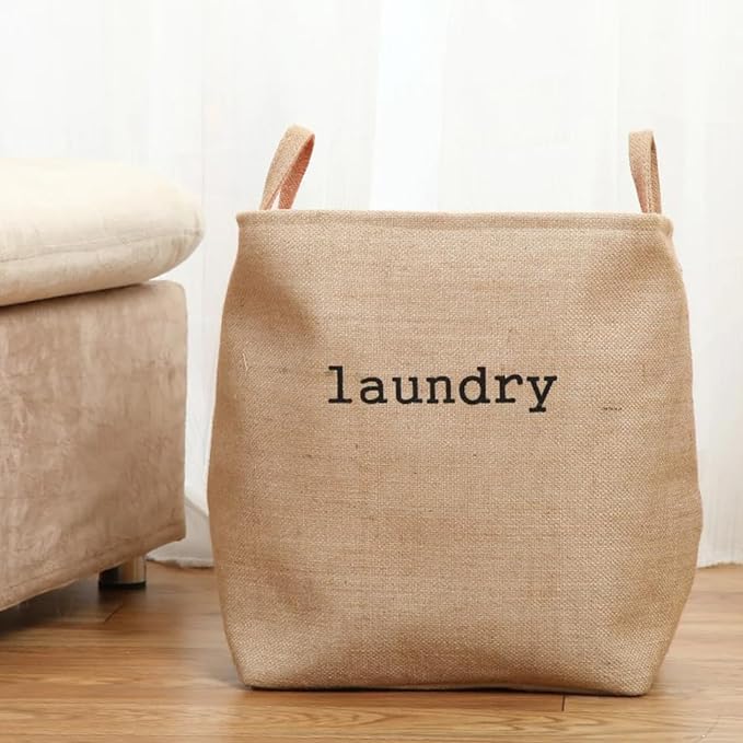 Foldable laundry basket with sturdy handles