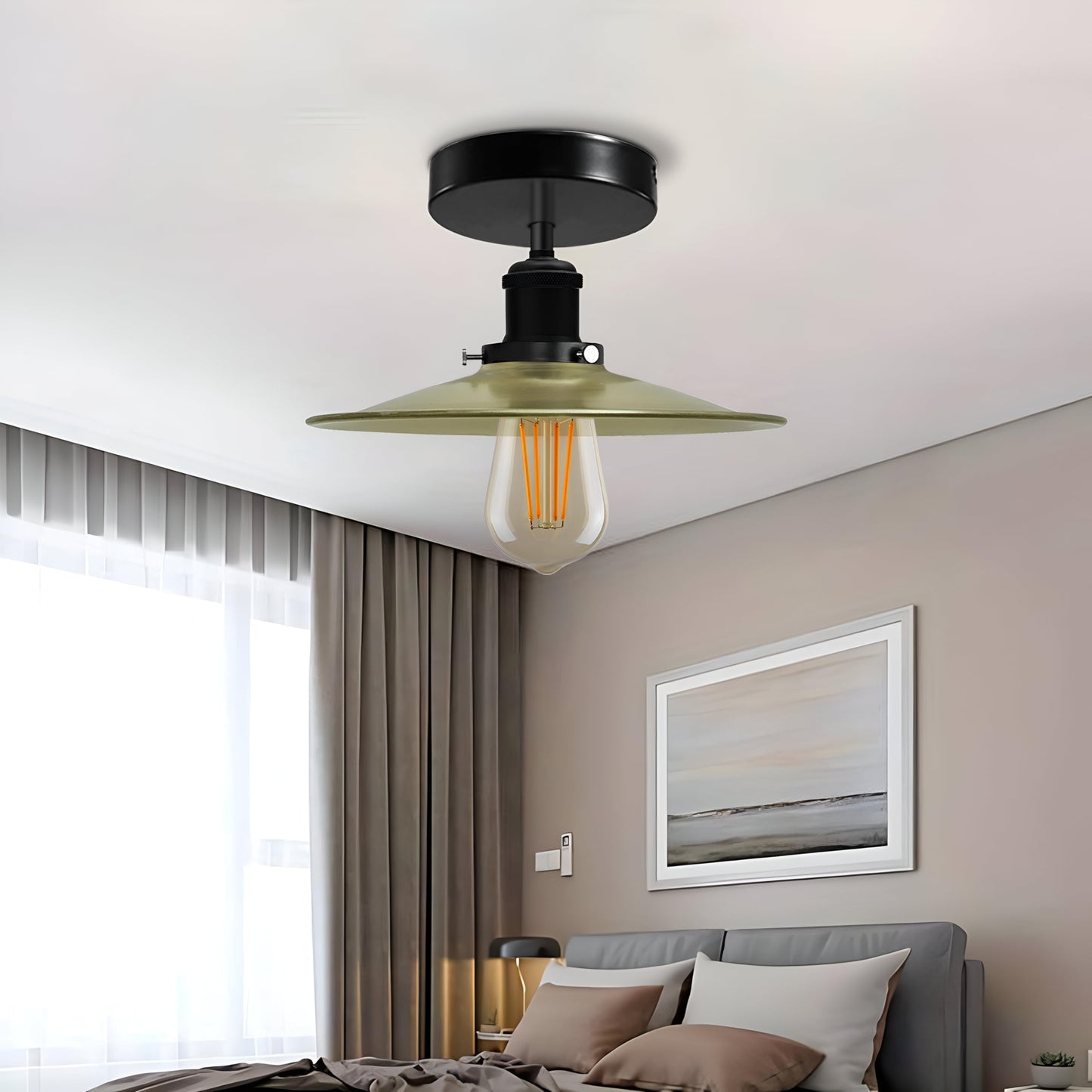 Modern Semi-Flush Mount Industrial Ceiling Light - 1336