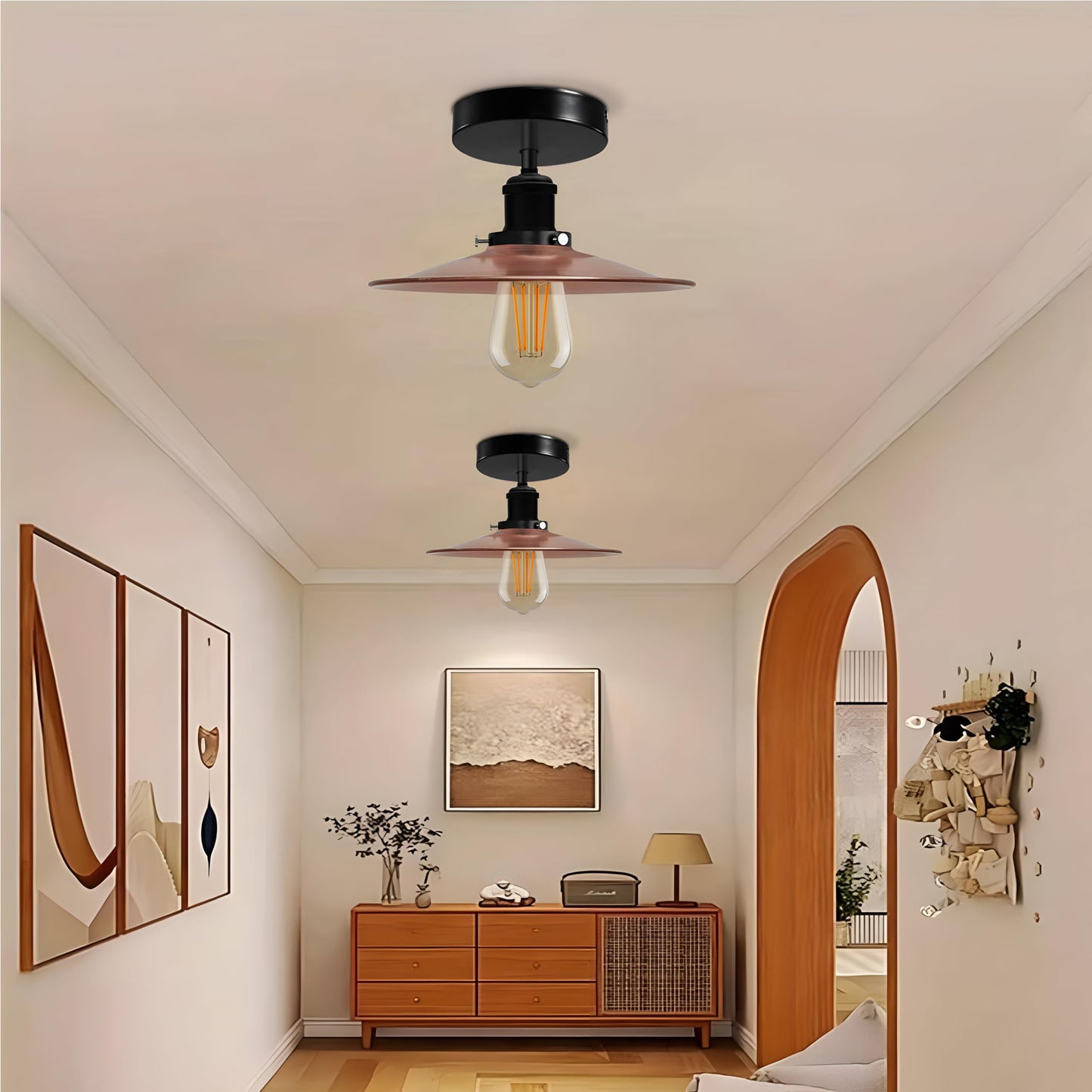 Modern Semi-Flush Mount Industrial Ceiling Light - 1336