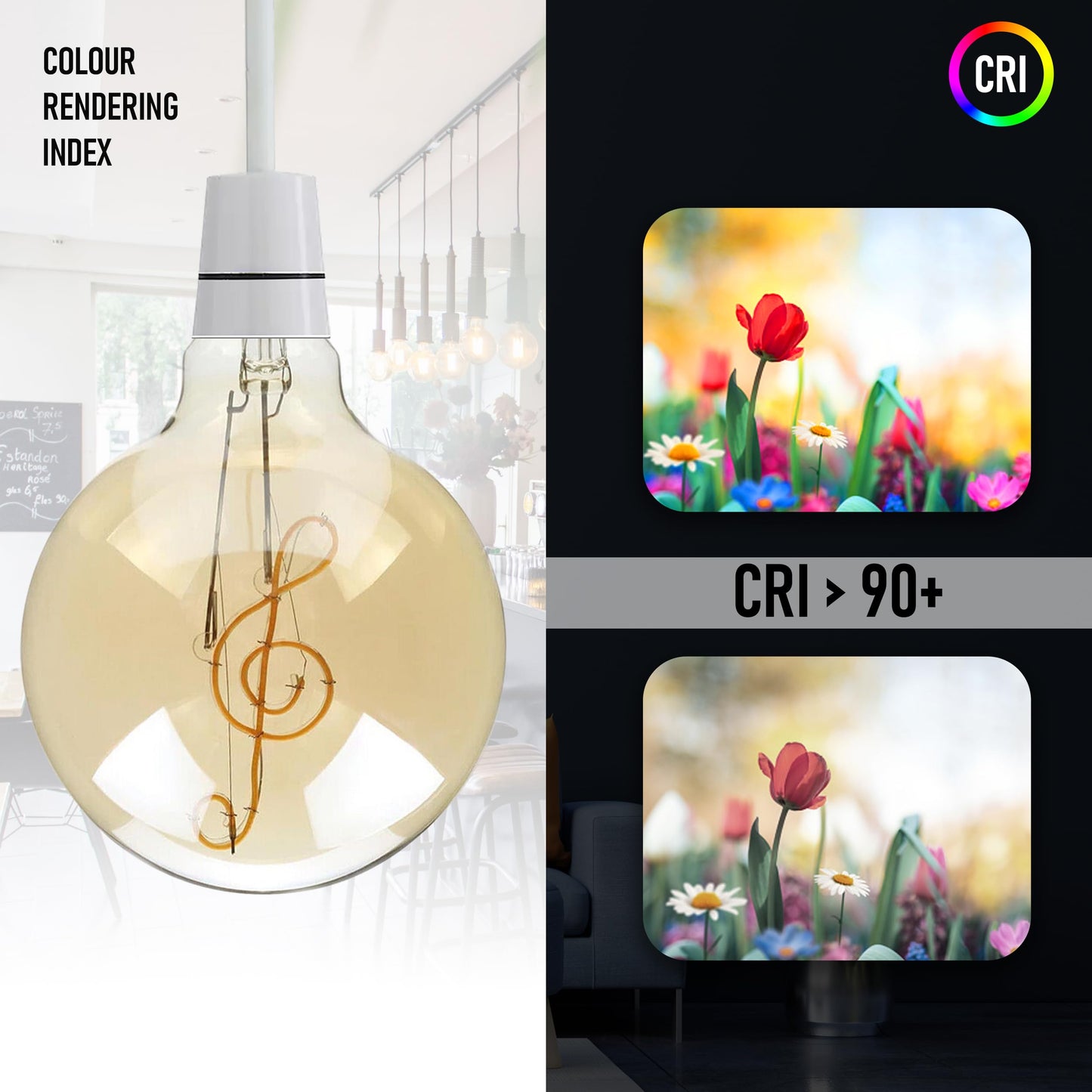 LED E27 Bulb G125 4W Music Music Filament Screw Bulb~1329