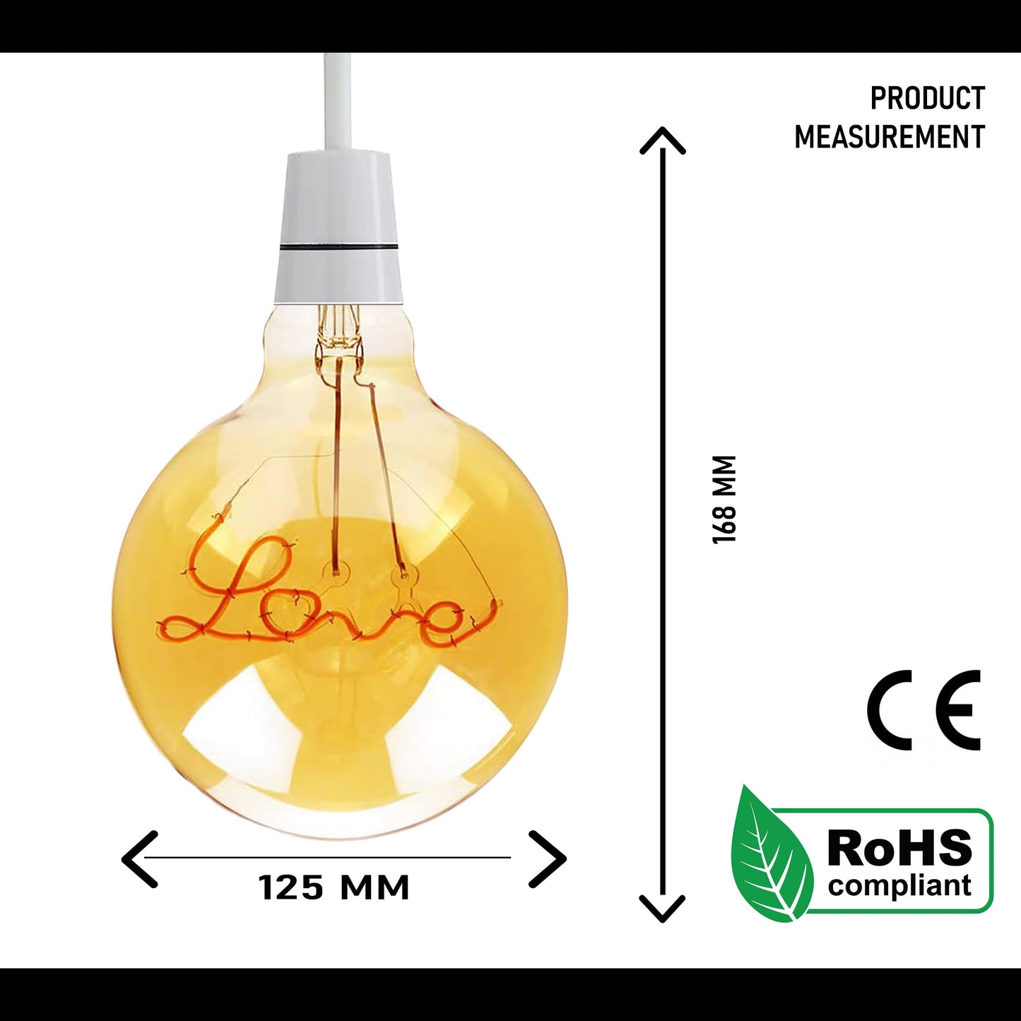 LED E27 Bulb G125 4W Music Music Filament Screw Bulb~1329