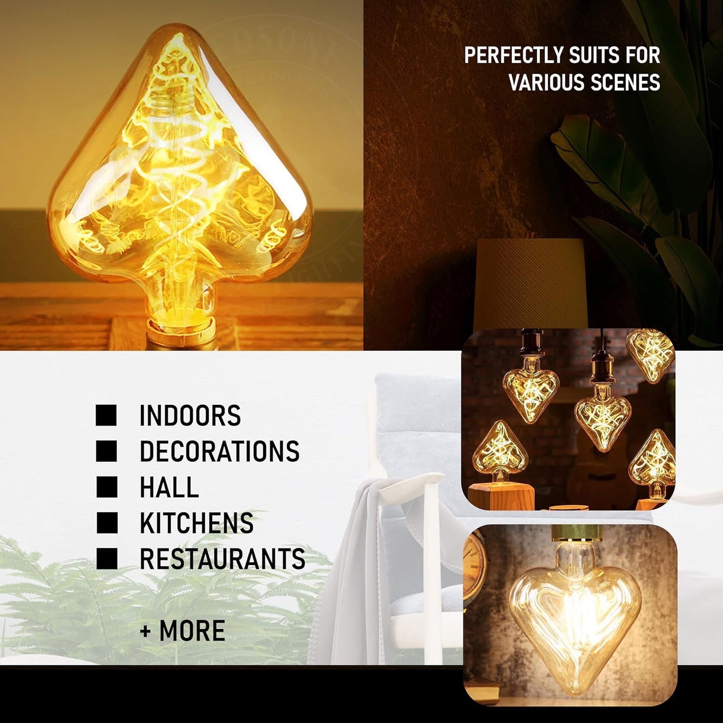 E27 LED Filament Bulb 4W Star Light Bulb Warm White ~1334