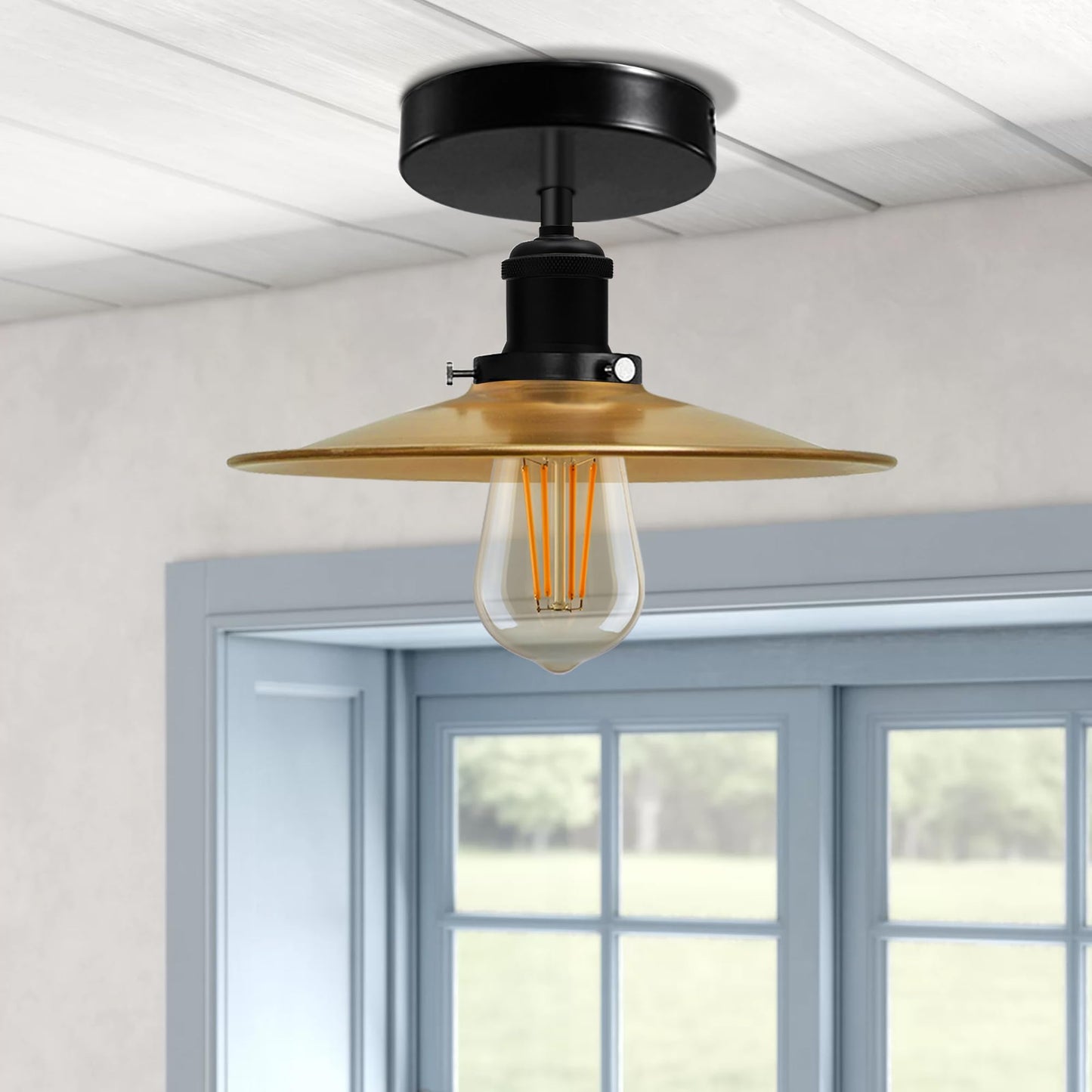 Modern Semi-Flush Mount Industrial Ceiling Light - 1336