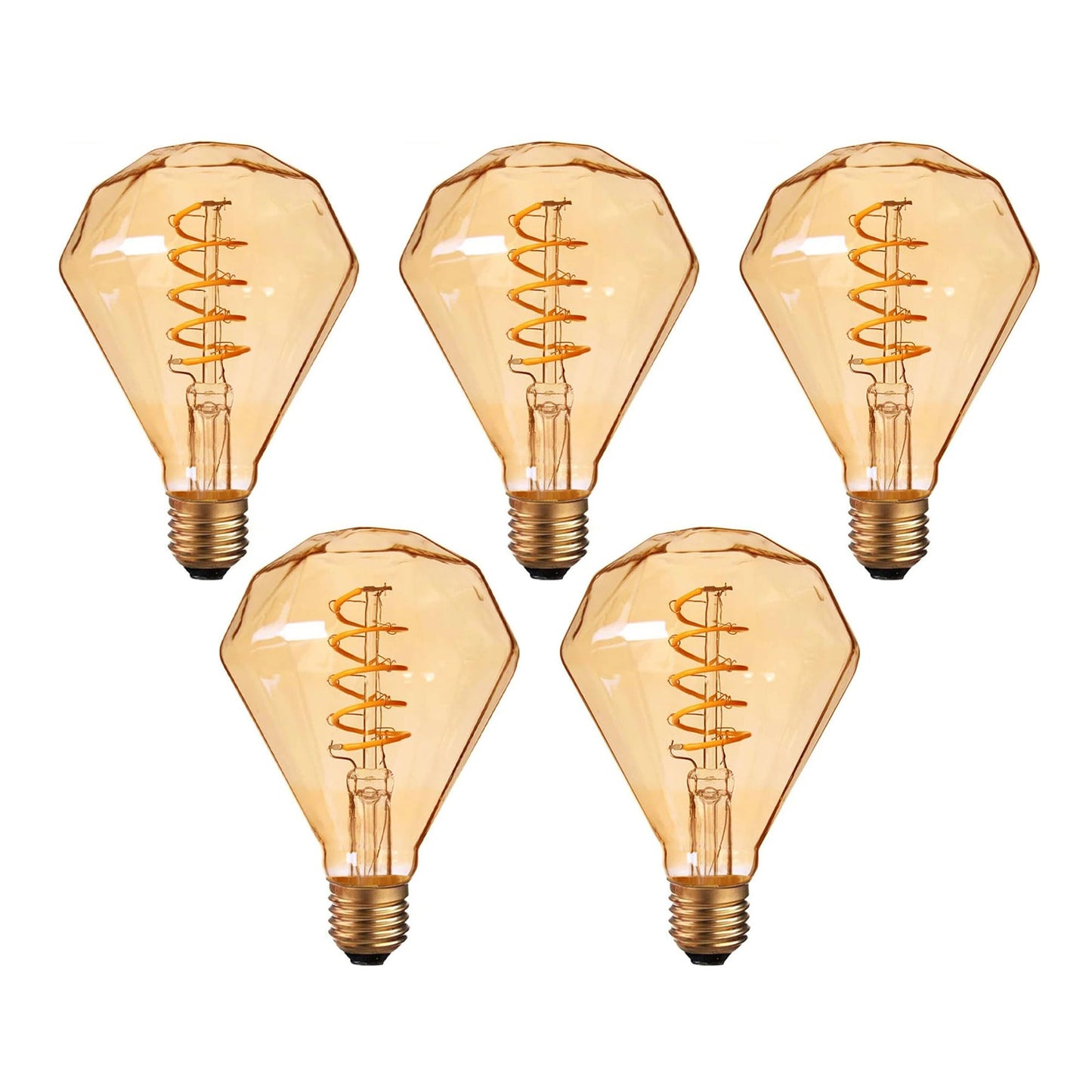 LED Light Bulb Dimond E27 4W Filament Glass Warm White ~1333