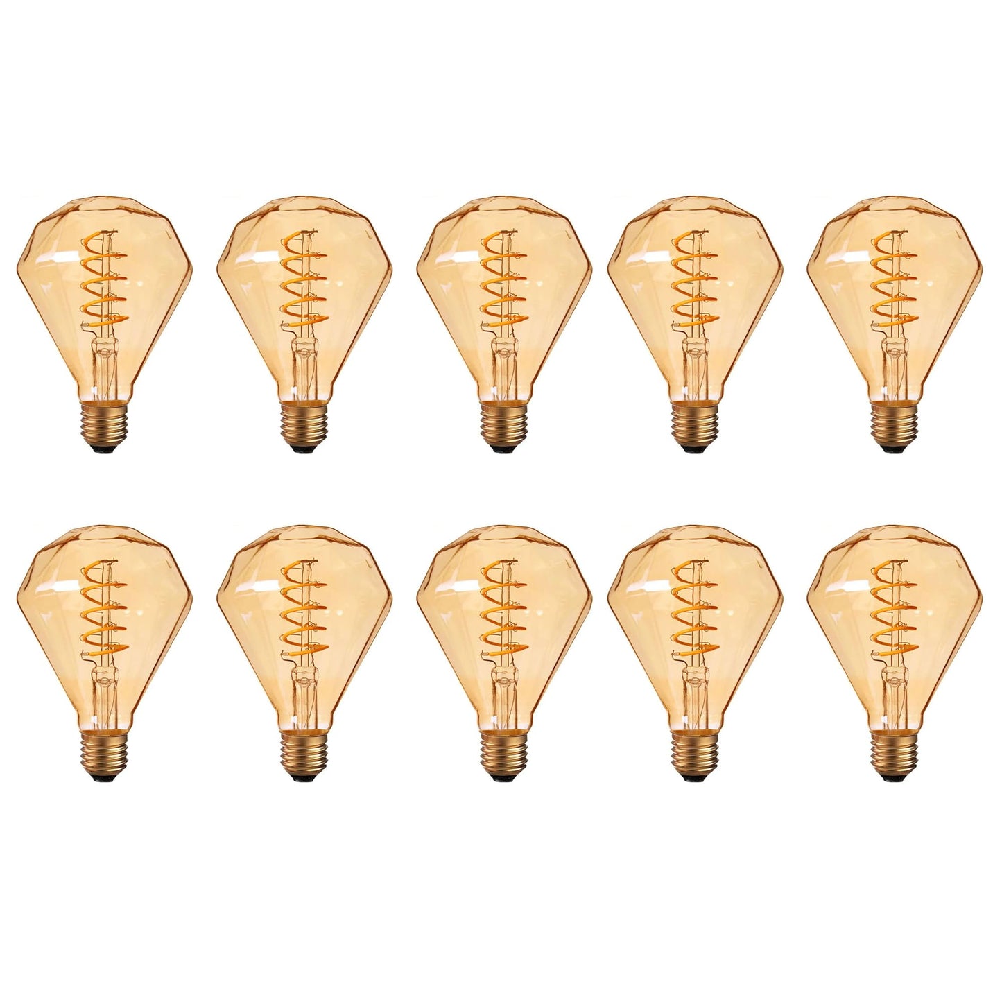 LED Light Bulb Dimond E27 4W Filament Glass Warm White ~1333