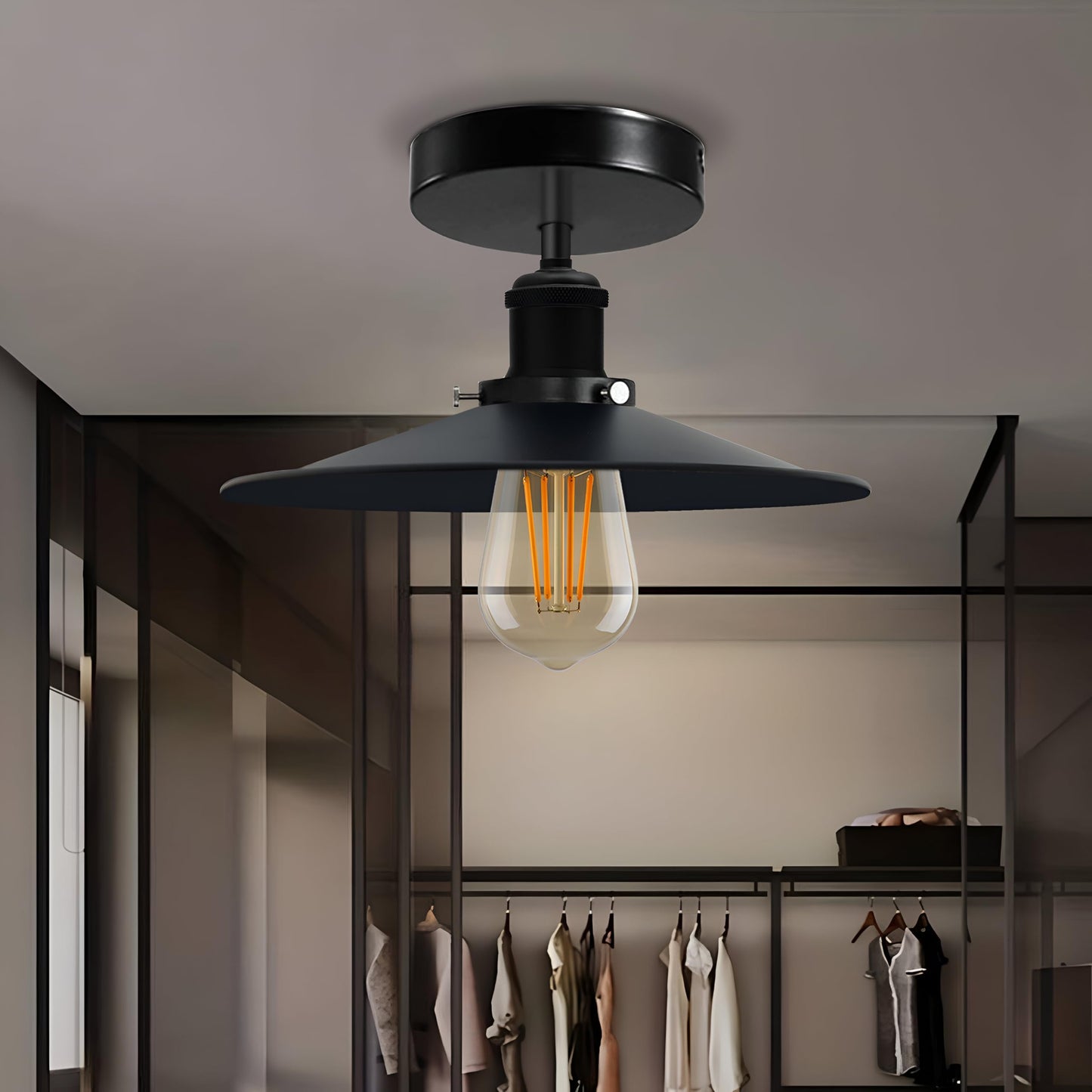 Modern Semi-Flush Mount Industrial Ceiling Light - 1336