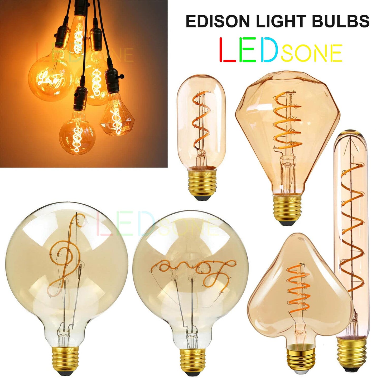 E27 LED Filament Bulb 4W Star Light Bulb Warm White ~1334