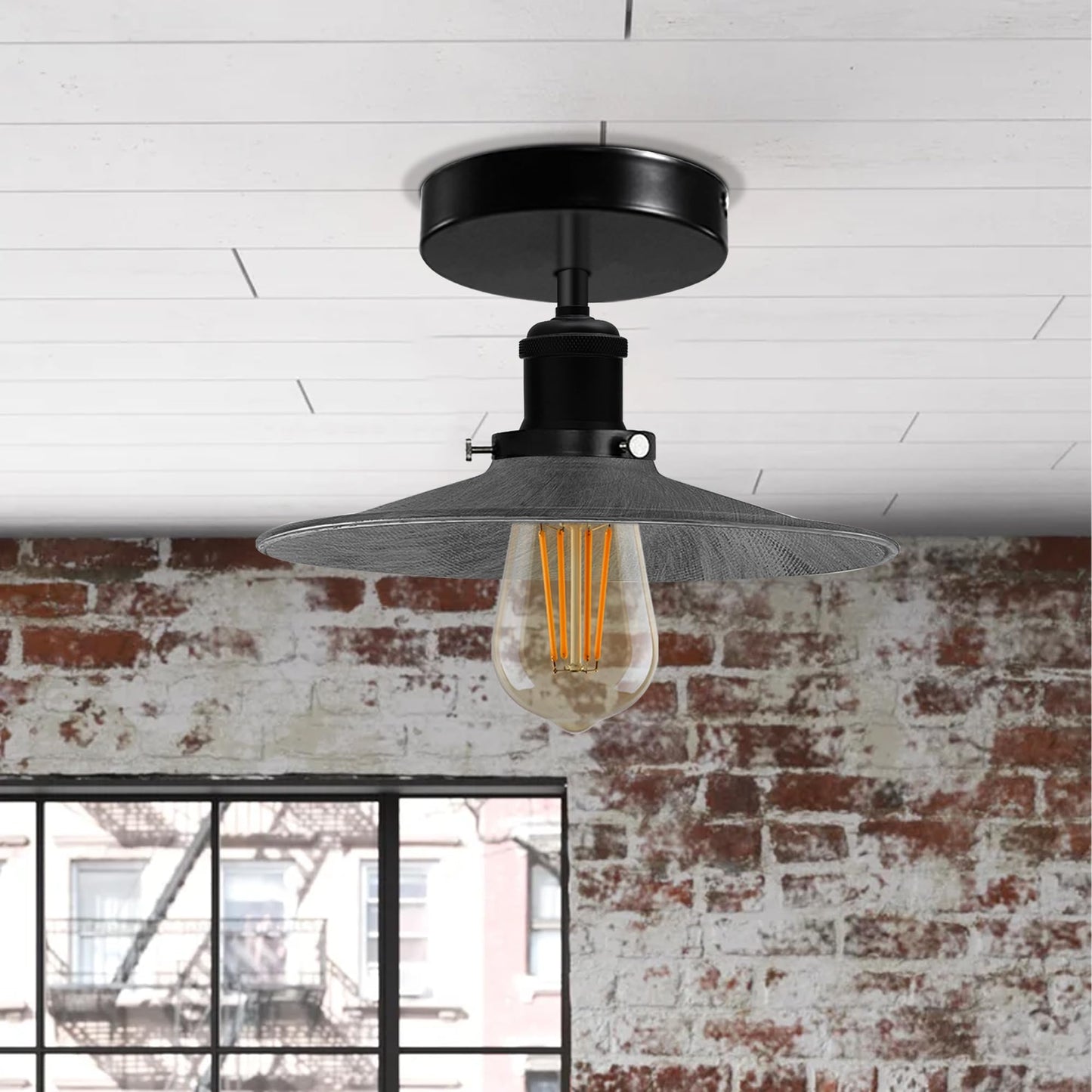 Modern Semi-Flush Mount Industrial Ceiling Light - 1336