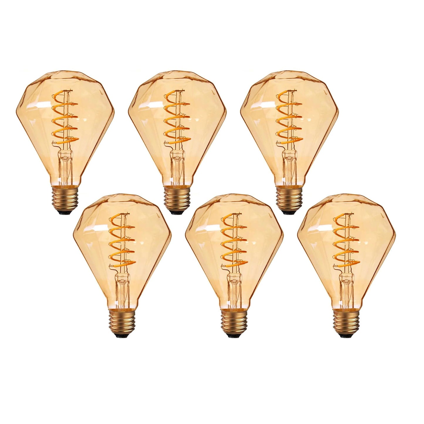LED Light Bulb Dimond E27 4W Filament Glass Warm White ~1333