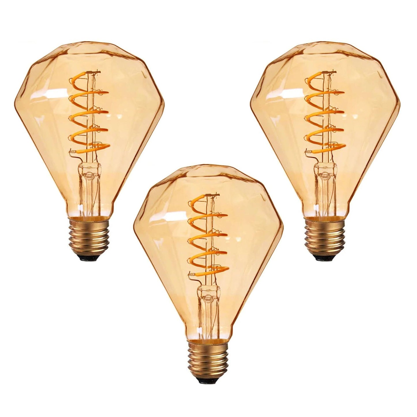 LED Light Bulb Dimond E27 4W Filament Glass Warm White ~1333