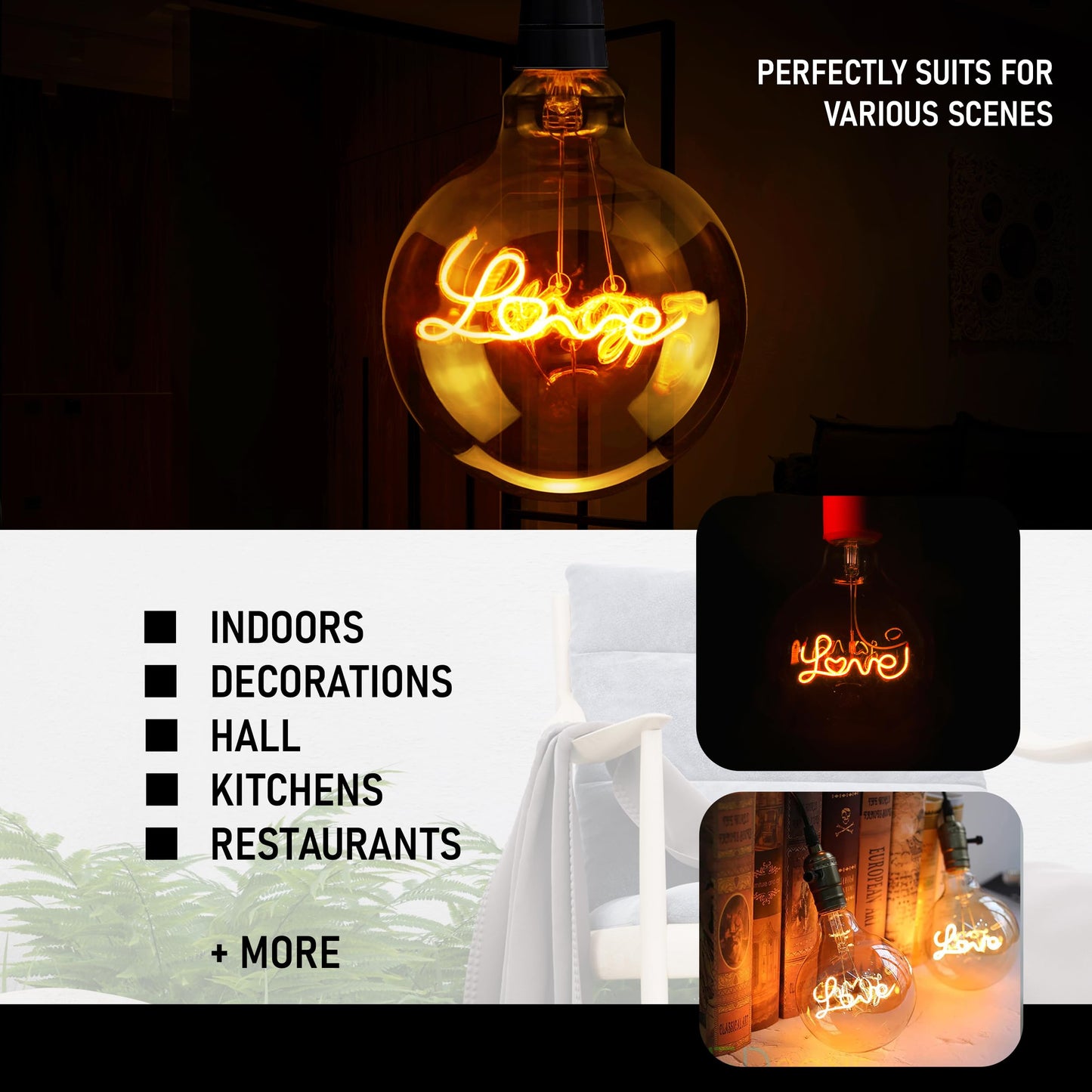 LED E27 Bulb G125 4W Music Music Filament Screw Bulb~1329