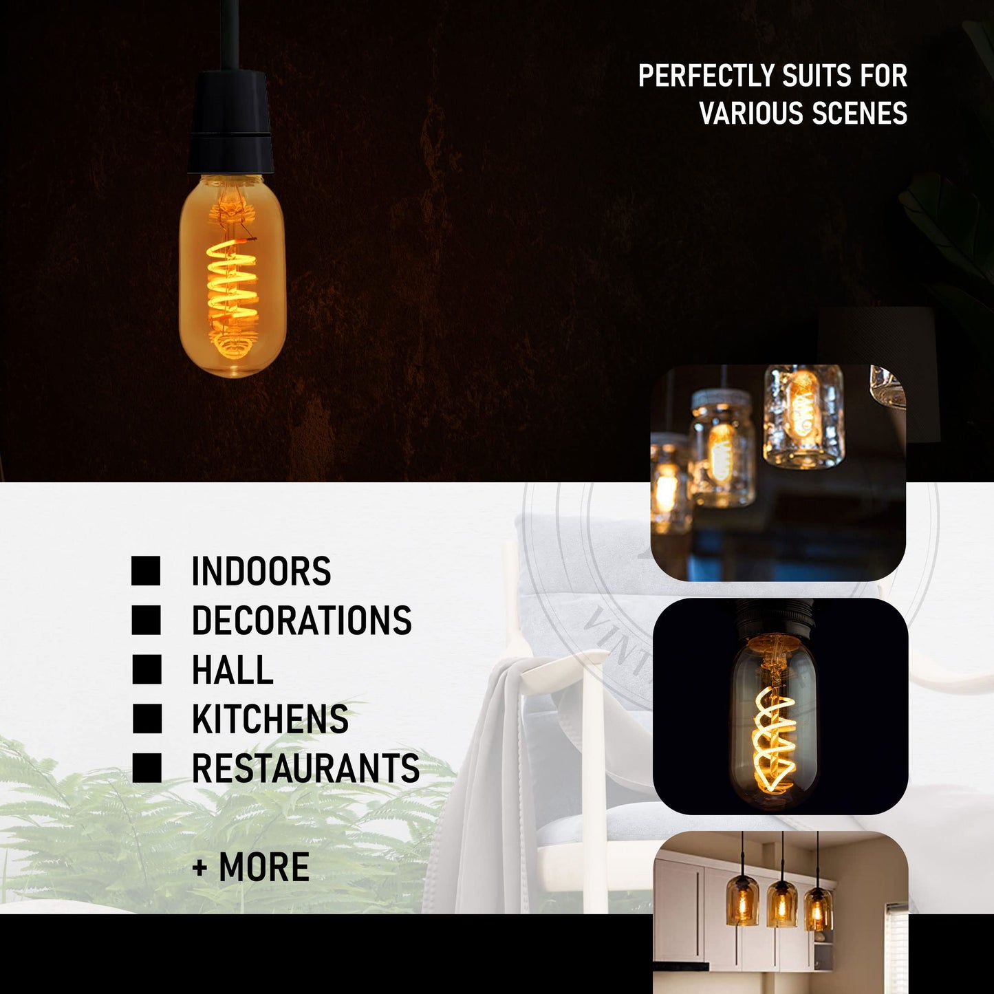 E27 LED Filament Bulb 4W Star Light Bulb Warm White ~1334