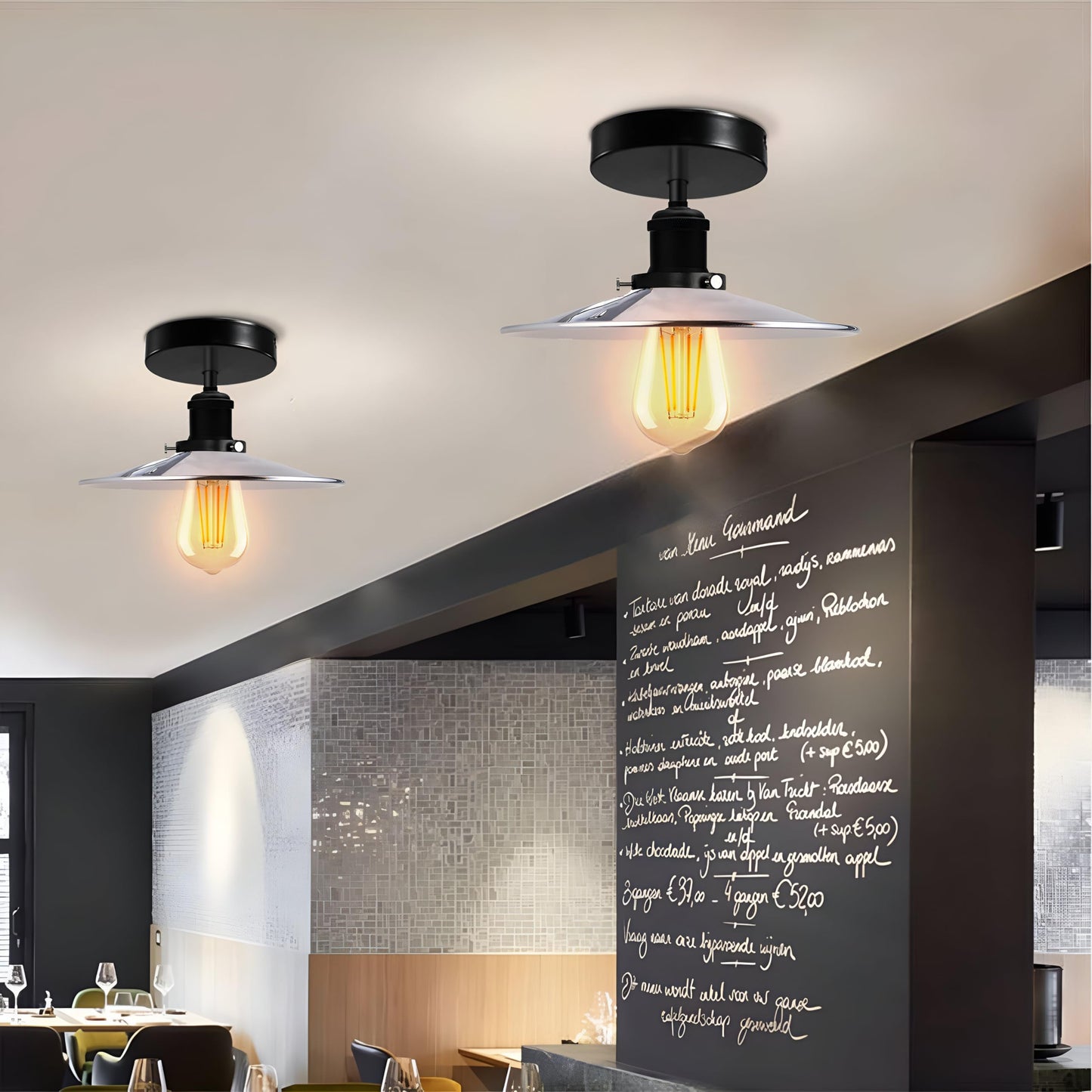 Modern Semi-Flush Mount Industrial Ceiling Light - 1336