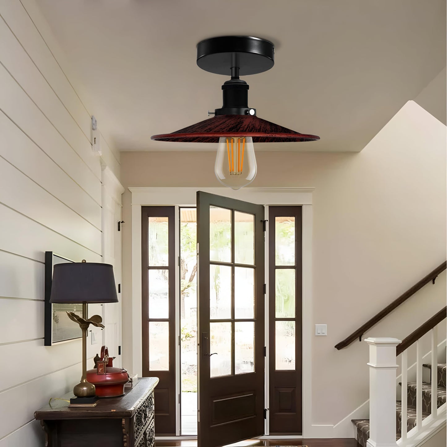 Modern Semi-Flush Mount Industrial Ceiling Light - 1336